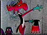 (still: Bullwinkle prepares to pull a rabbit out of his hat)